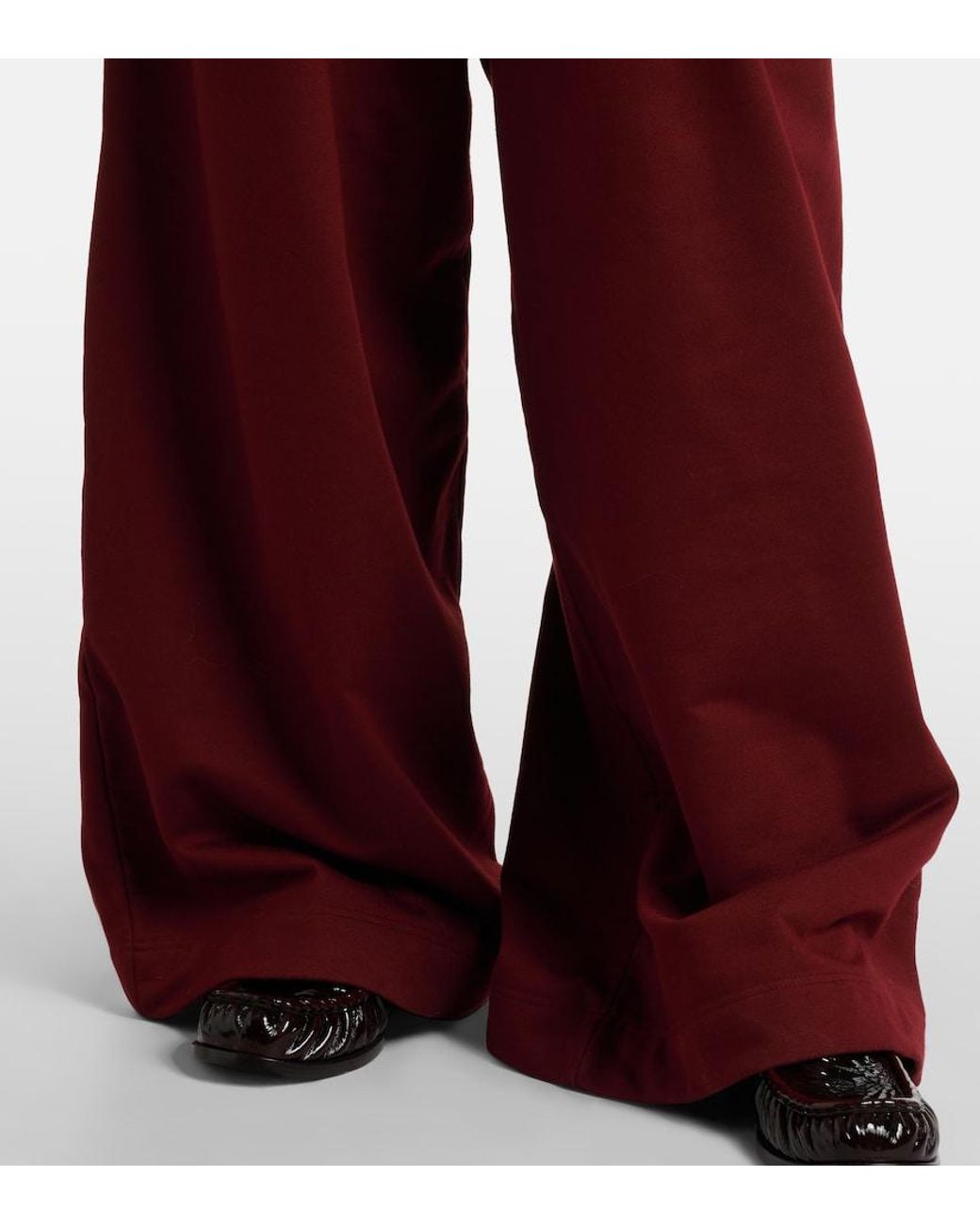Dries Van Noten Red Cotton Jersey Sweatpants