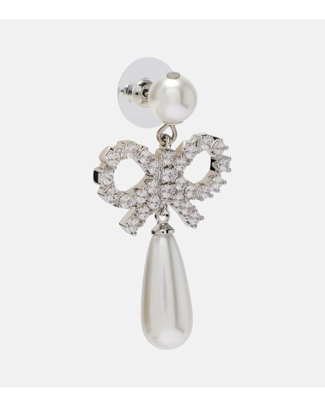 Self-Portrait White Faux Pearl Drop Earrings