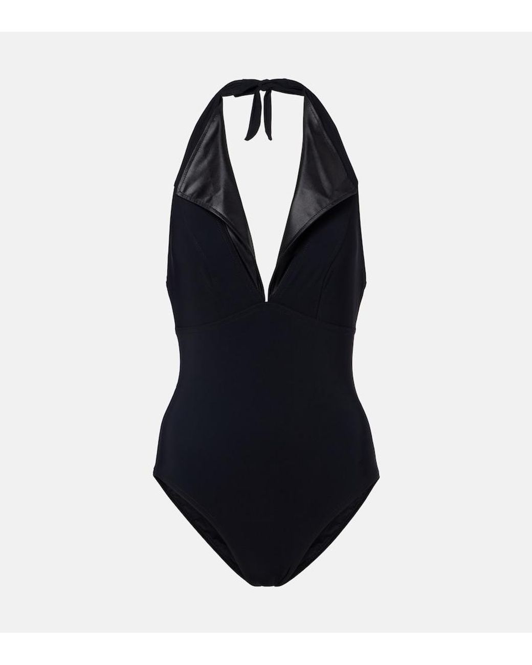 Karla Colletto Blue Emery Halterneck Swimsuit