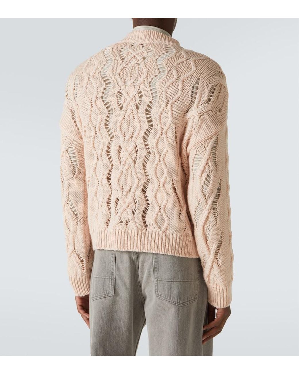 Our Legacy Natural Cable Sonar Roundneck Wool Sweater for men