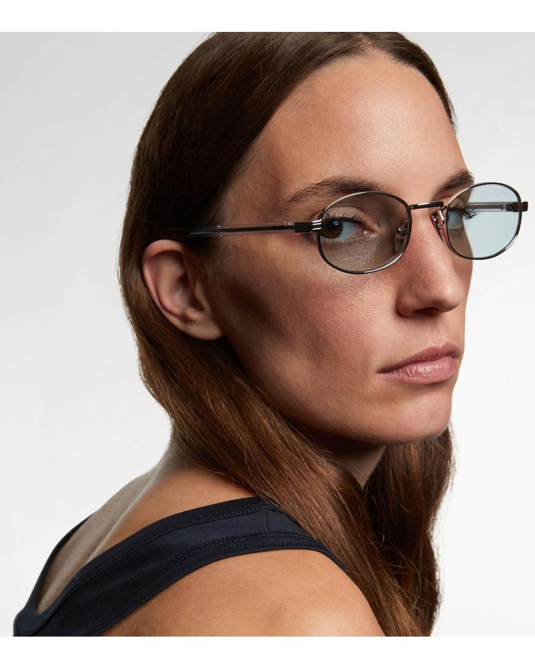 Prada Blue Ovale Sonnenbrille