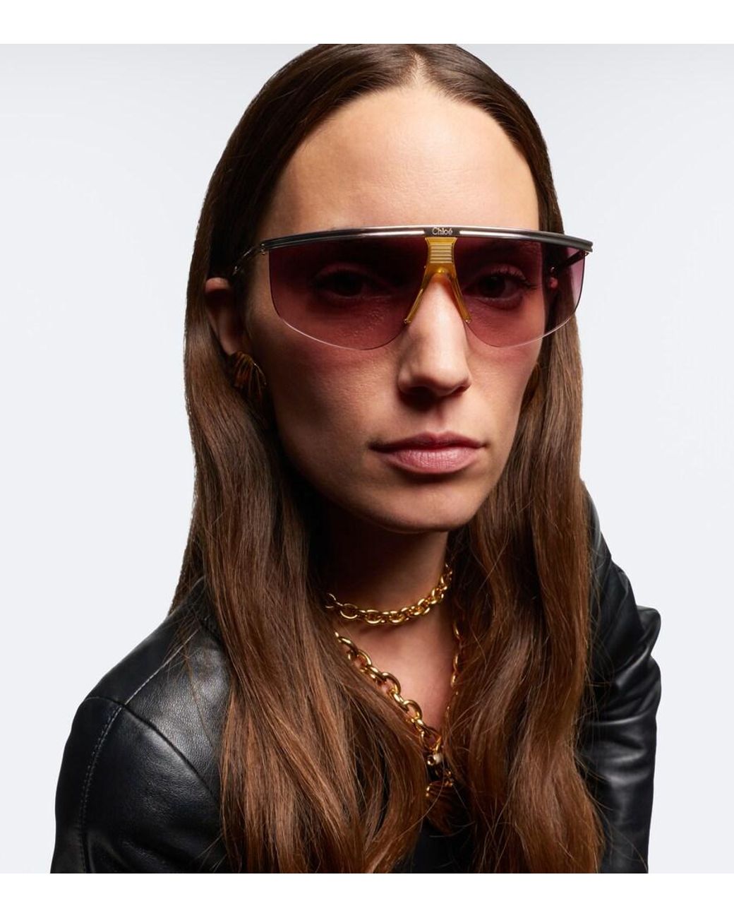 Chloé Purple Mask Sunglasses