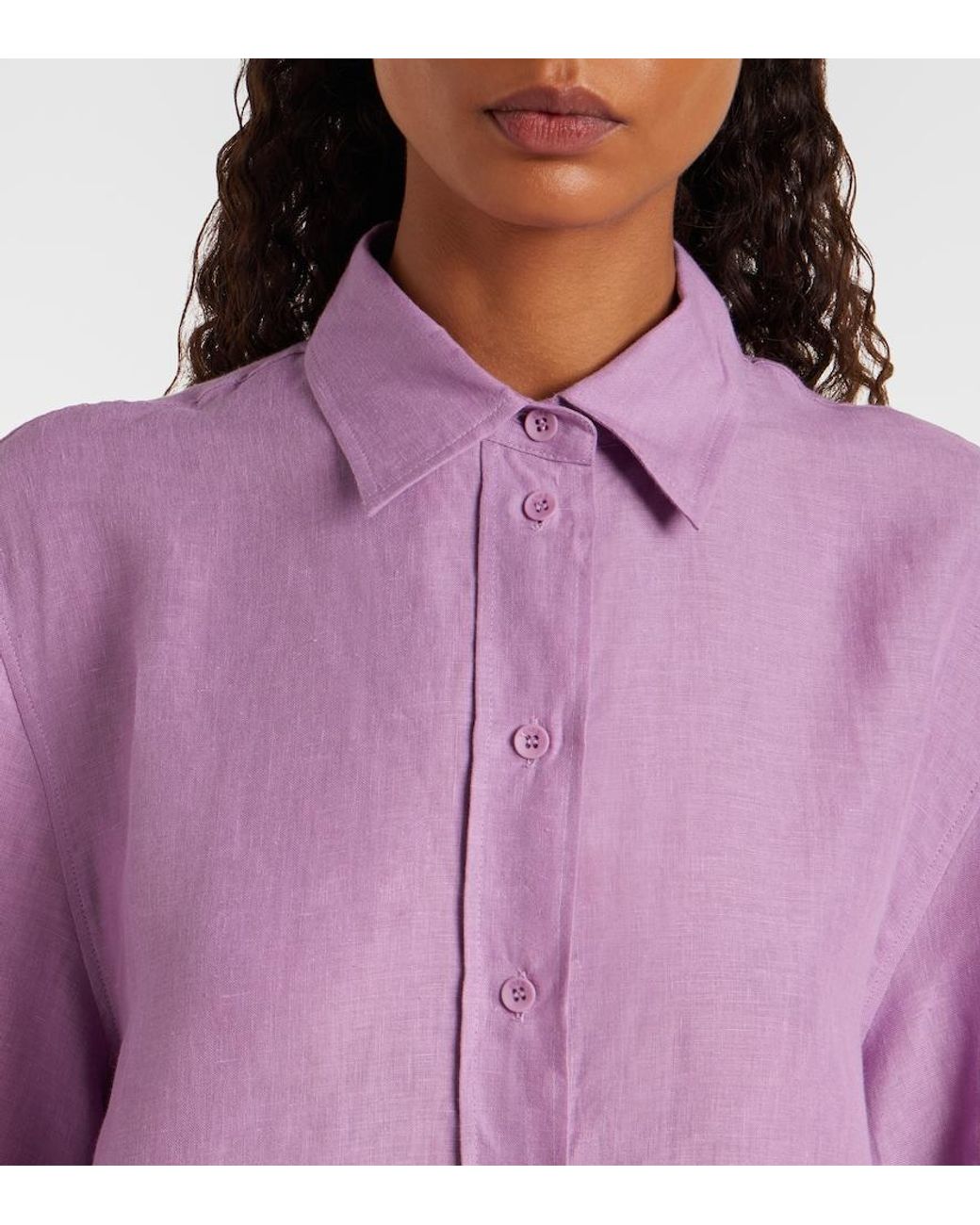 Eres Purple Mignonette Linen Shirt