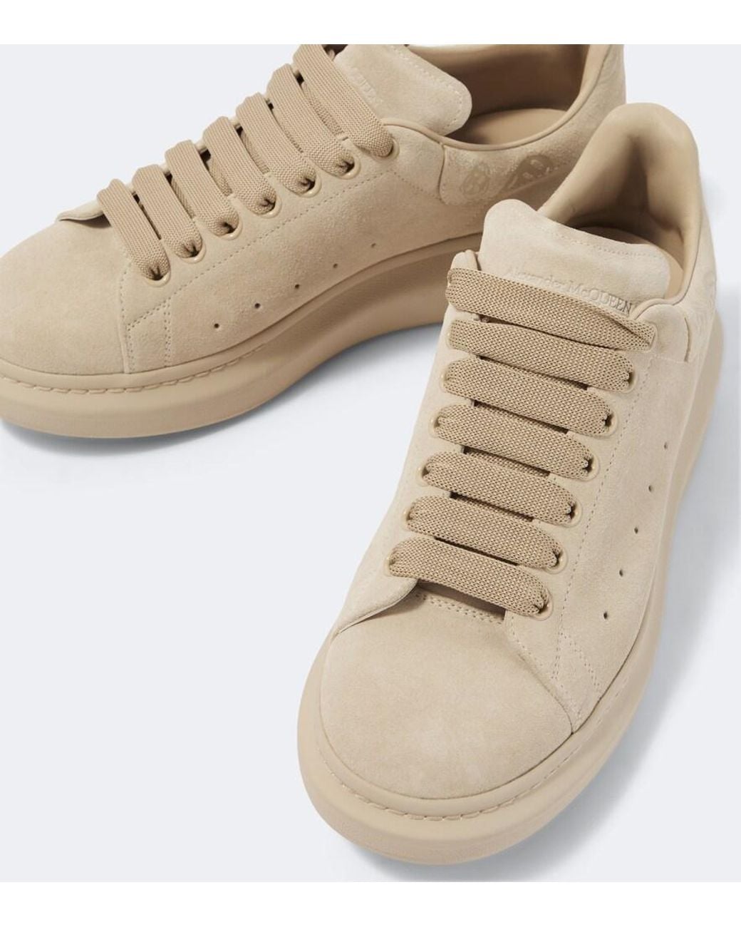 McQueen Natural Oversized Suede Sneakers for men