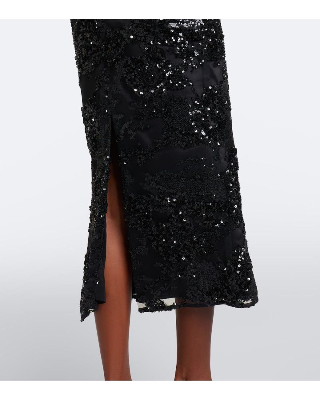 Rebecca Vallance Black Beau Sequined Cocktail Dress