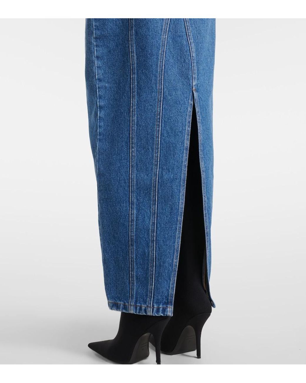 Jean Paul Gaultier Blue Overall Detail Denim Dress