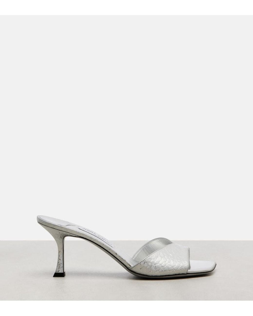 Jimmy Choo White Skye 70 Metallic Leather Mules