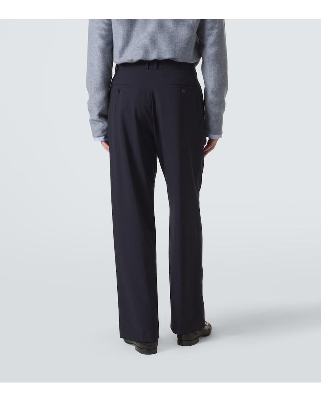 The Row Blue Tarek Virgin Wool Straight Pants for men