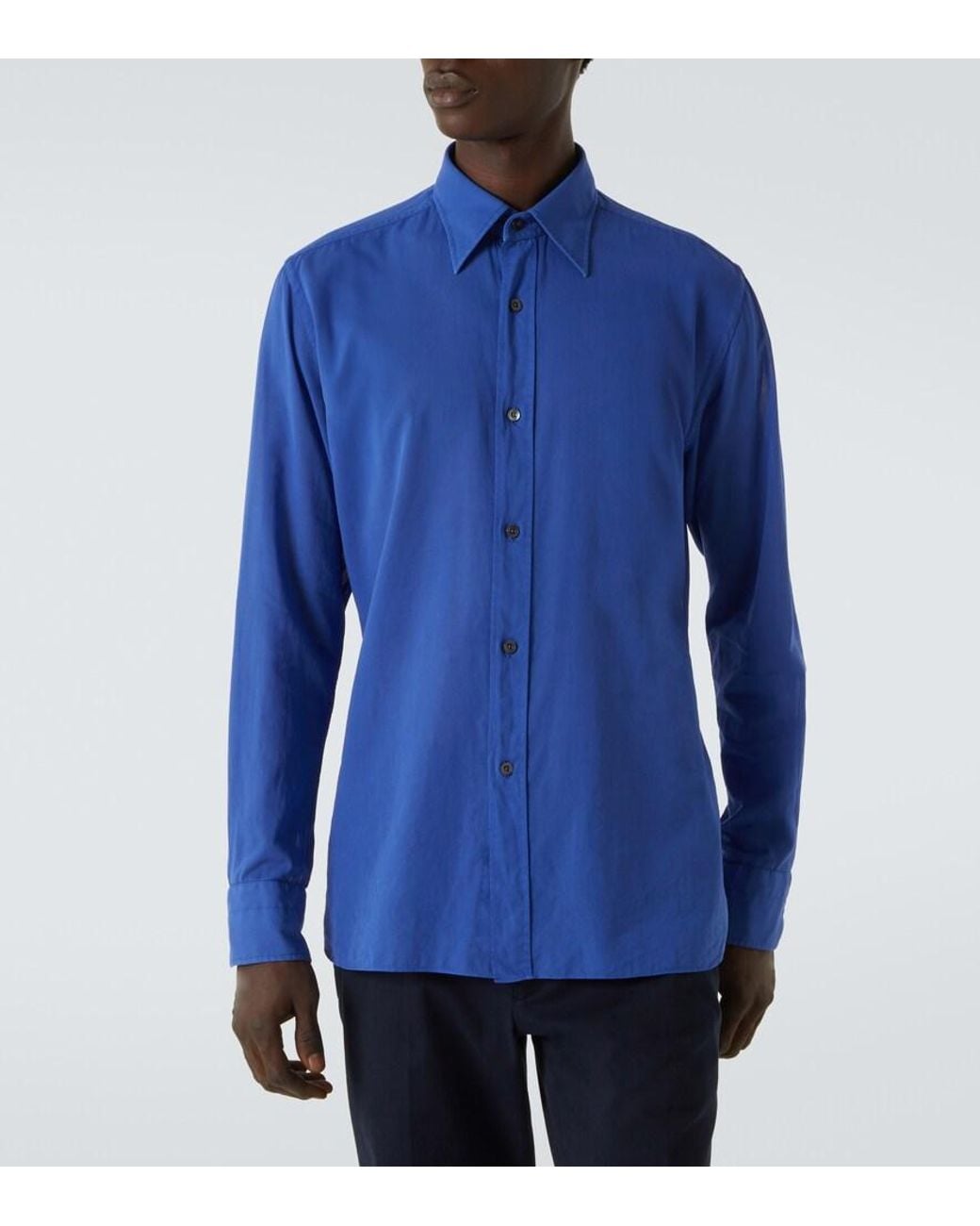 Tom Ford Blue Cotton Shirt for men