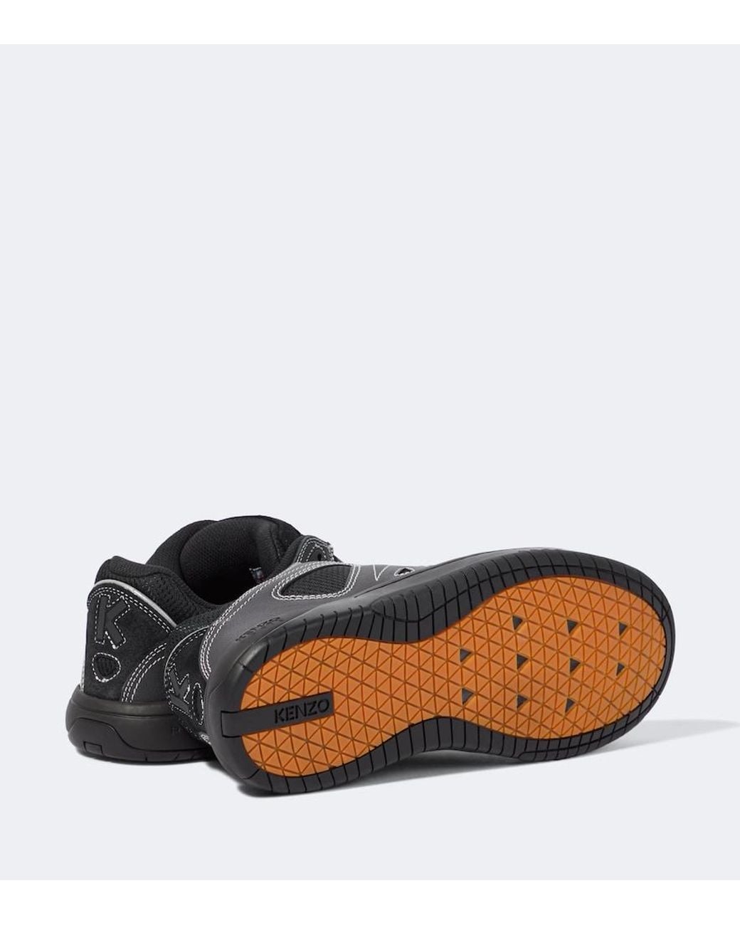KENZO Black Pxt Leather Sneakers for men