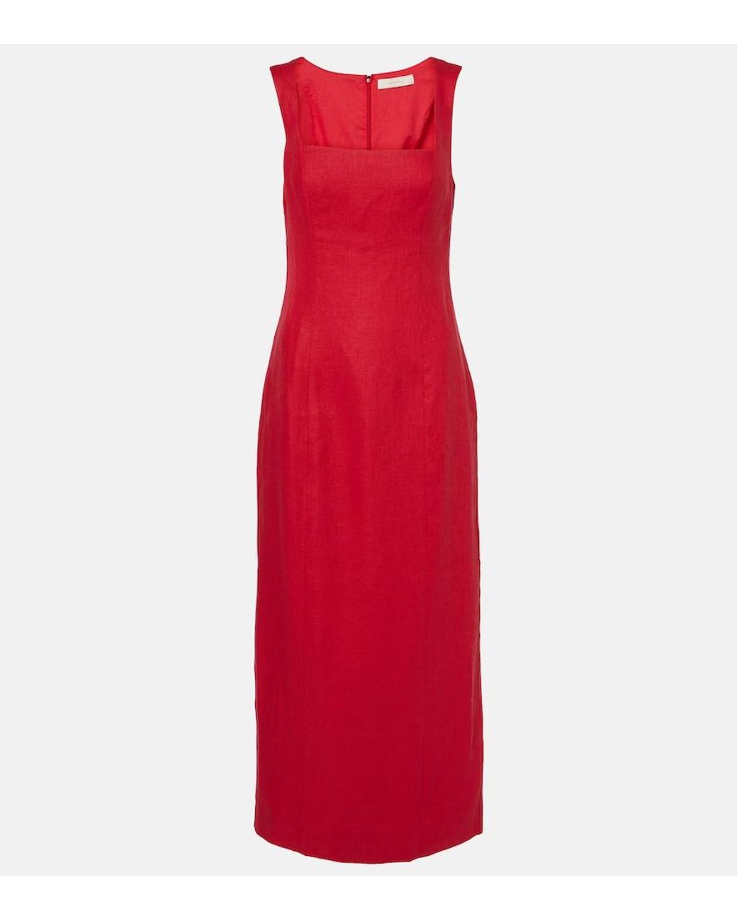 Faithfull The Brand Red Felice Linen Maxi Dress