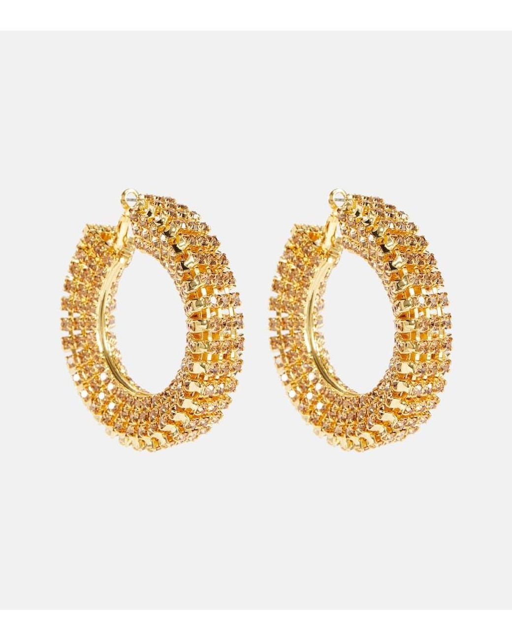 Magda Butrym Metallic Crystal-Embellished Hoop Earrings