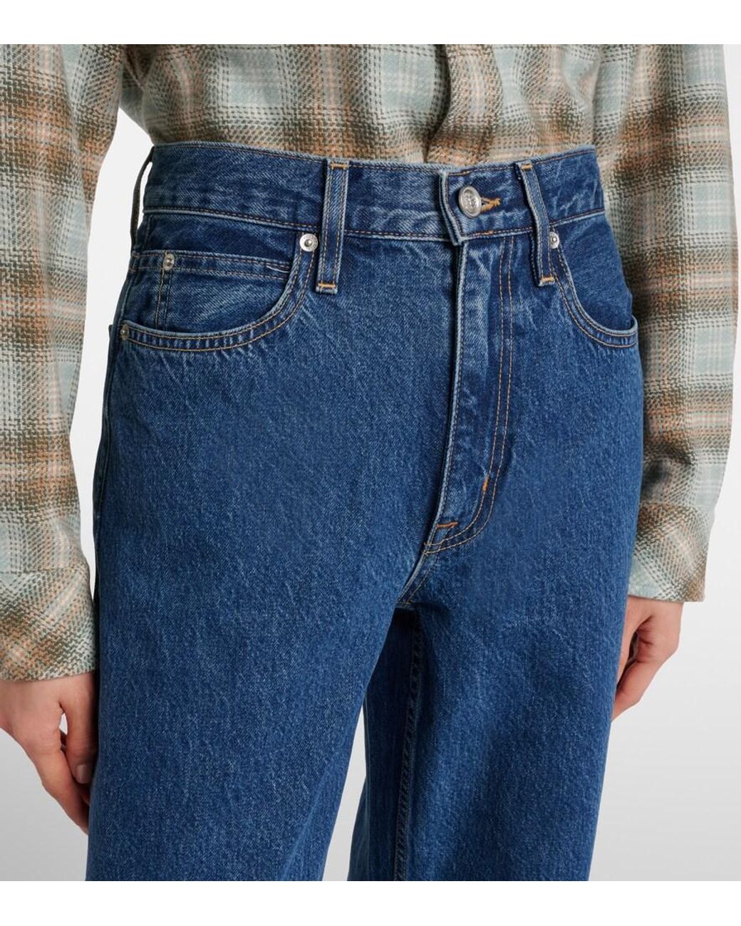 SLVRLAKE Denim Blue Cassie Wide-Leg Jeans
