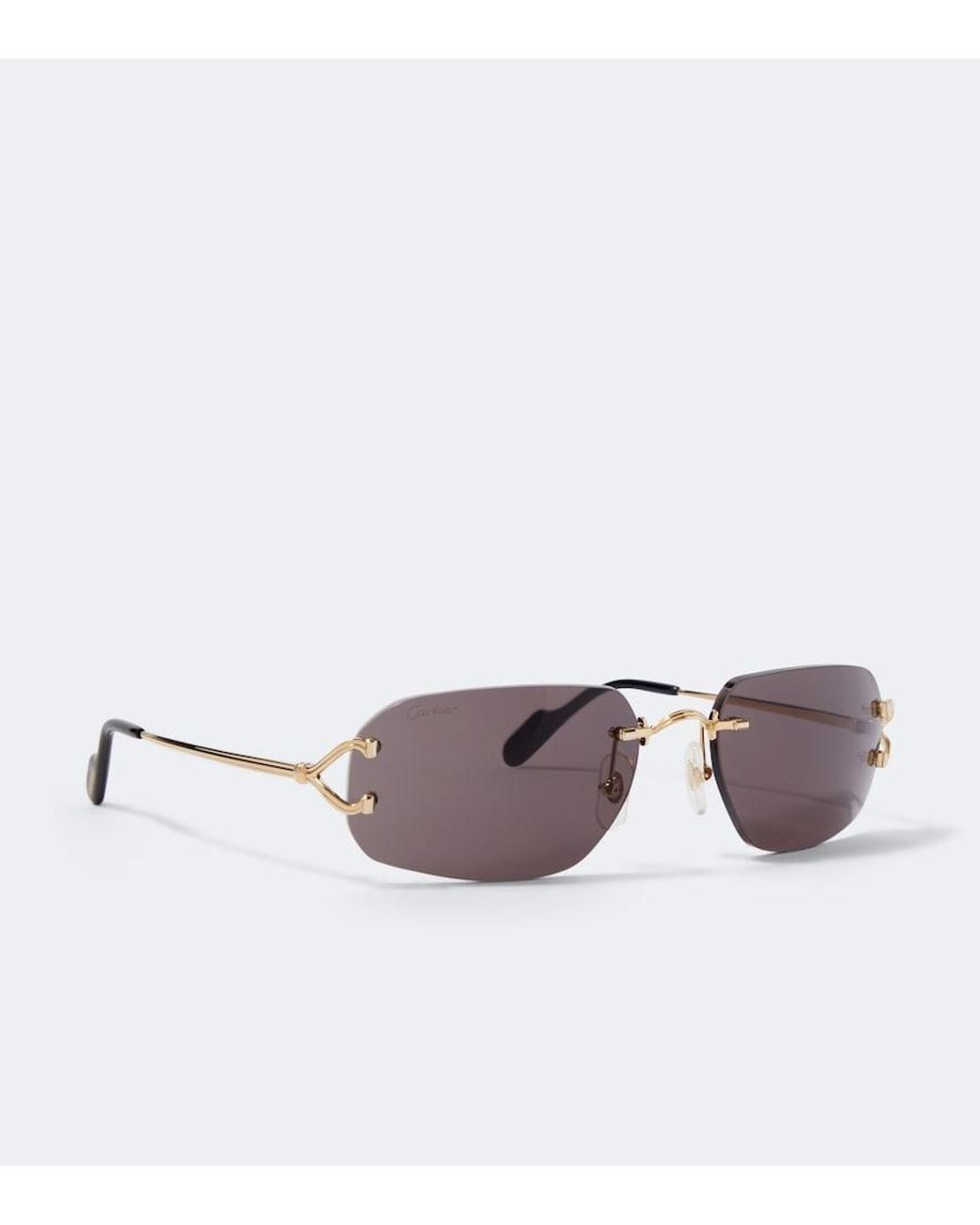 Cartier Brown Signature C Rectangular Sunglasses for men