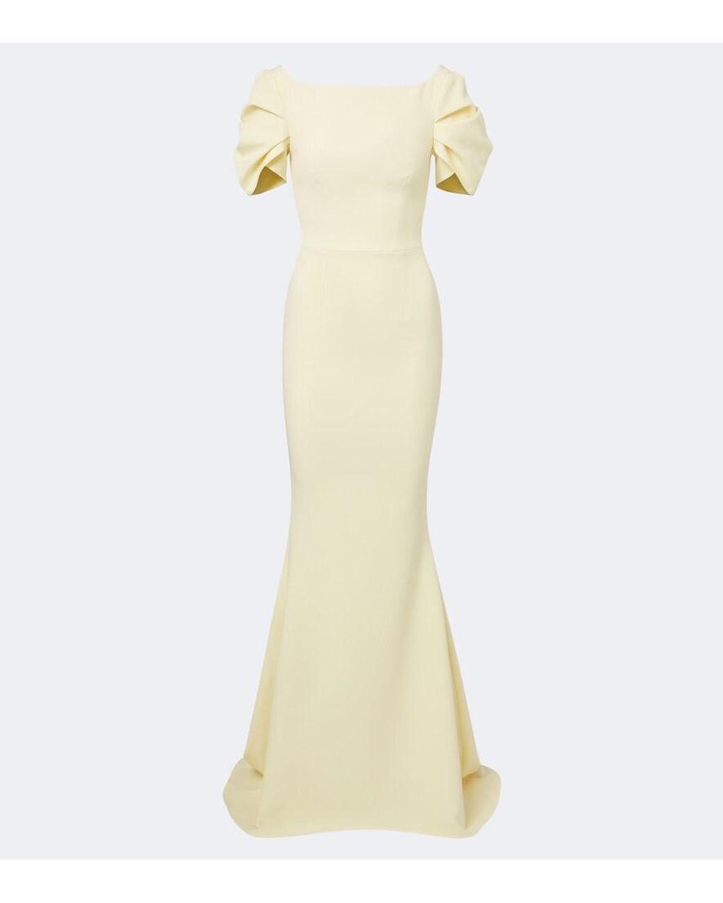 Safiyaa Metallic Ivon Draped Crepe Gown