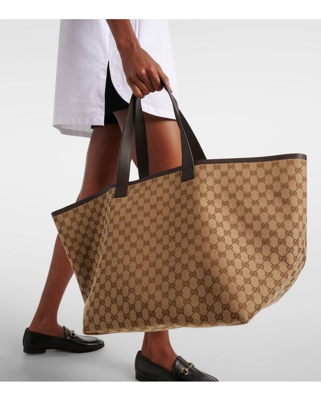 トートバッグ GUCCI Large size bag Gucci Totissima brown Gucci Totissima large reversible tote bag in brown leather
