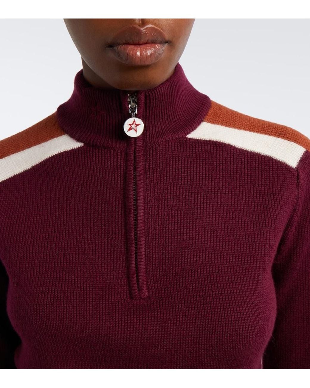 Perfect Moment Purple La Tour Wool Half-Zip Ski Top