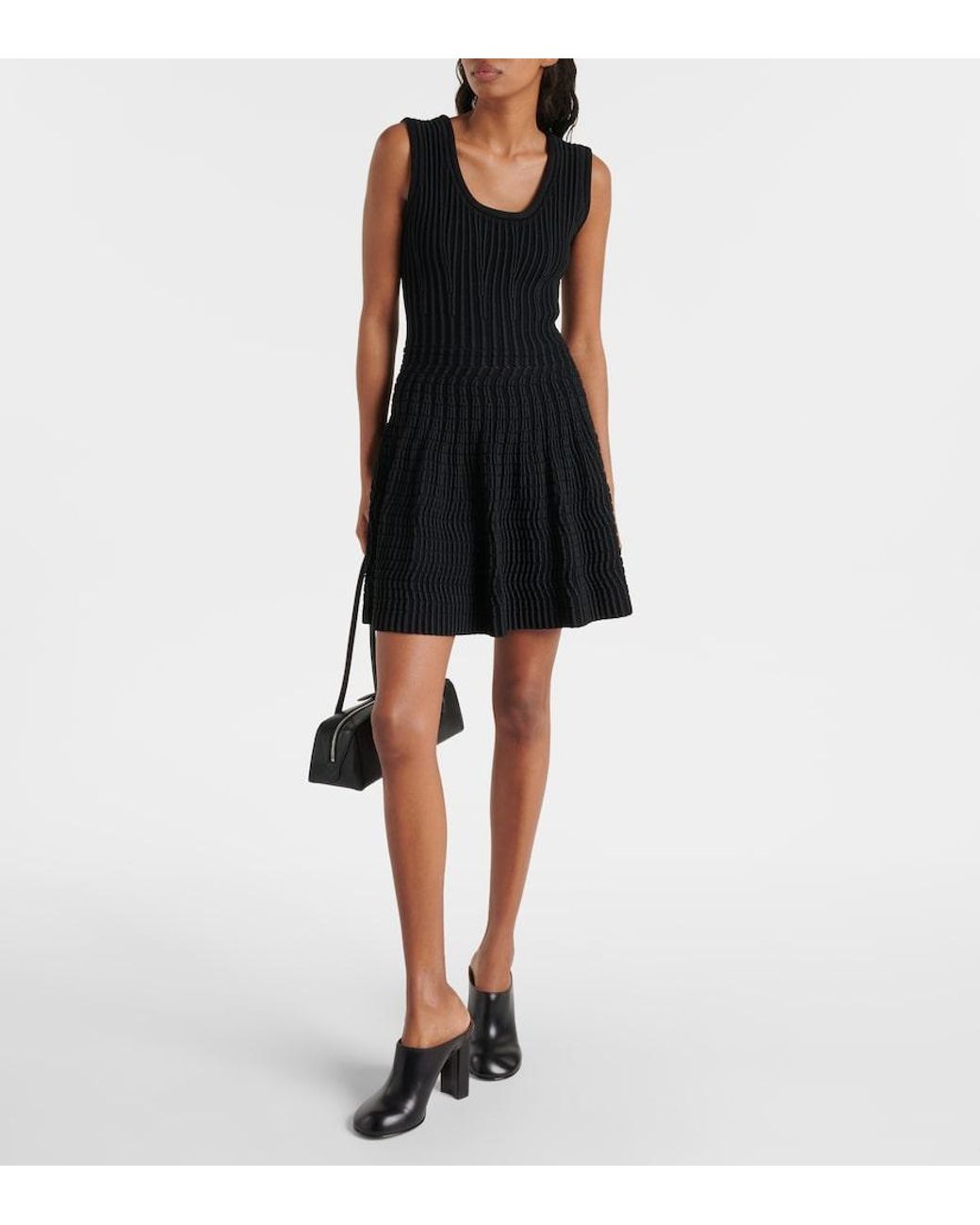 Alaïa Black Pointelle Minidress