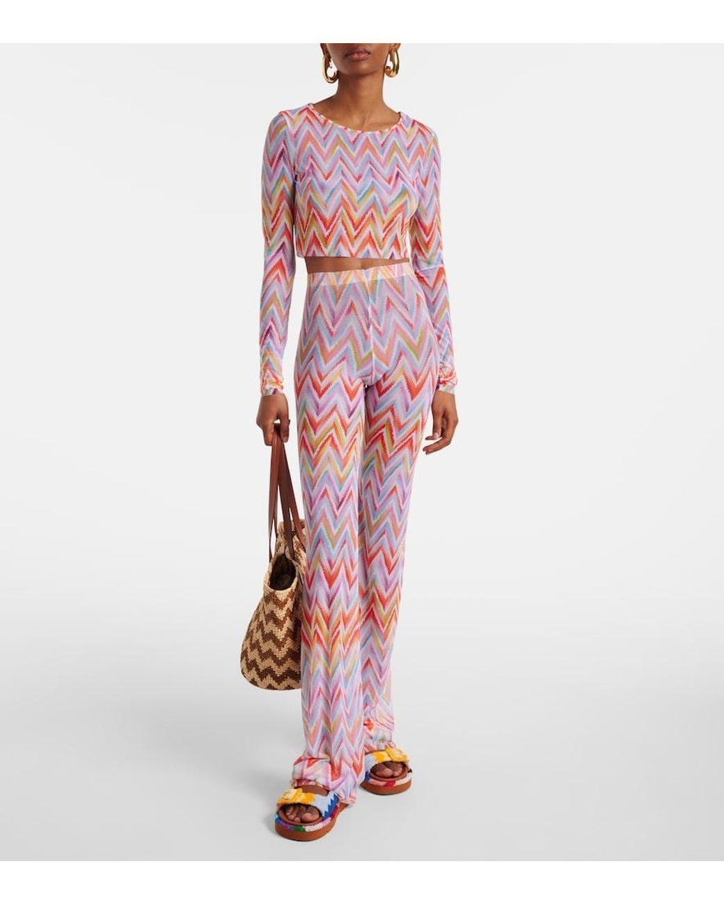Missoni White Chevron Cropped Top