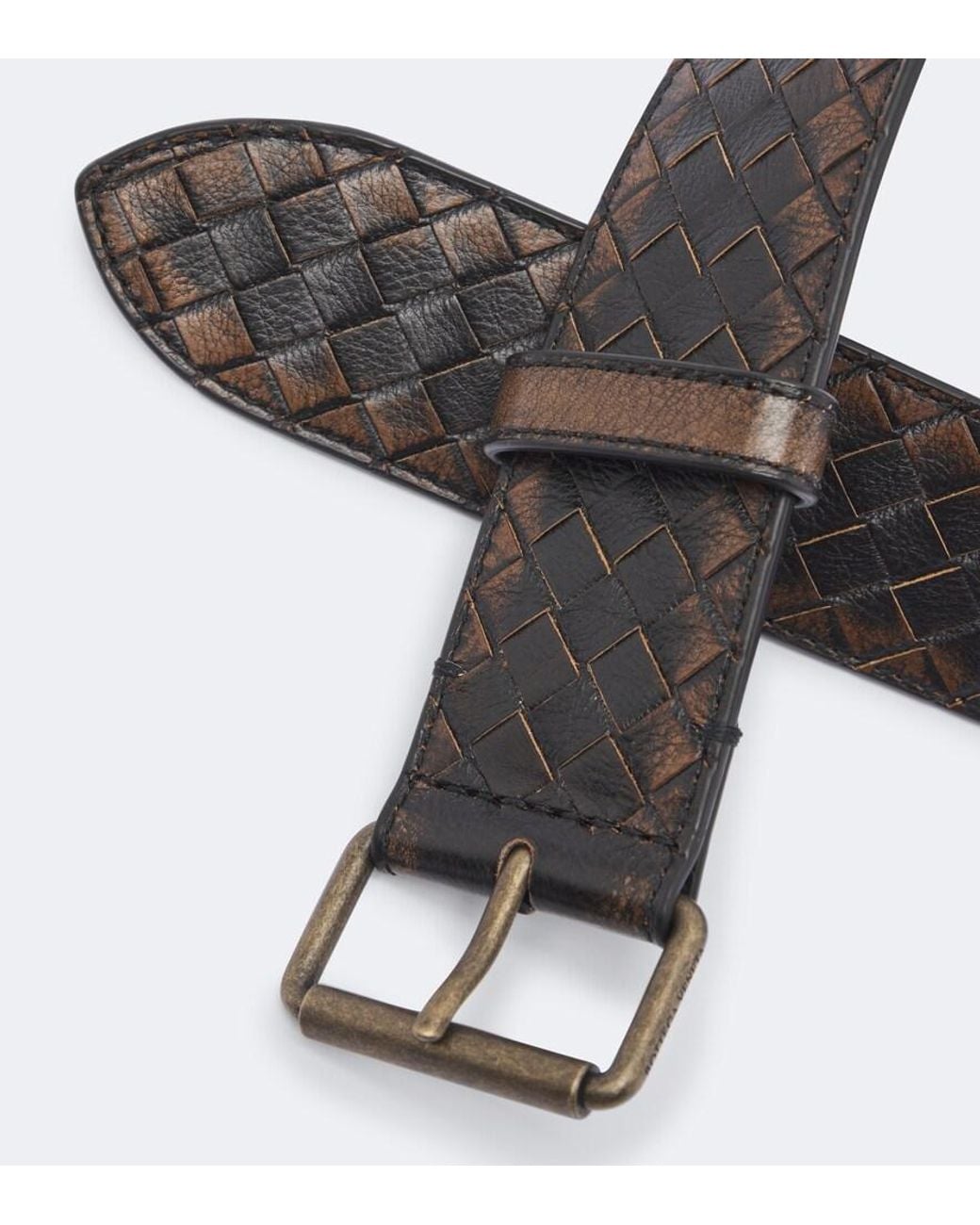 Bottega Veneta Black Johnny Intrecciato Leather Belt