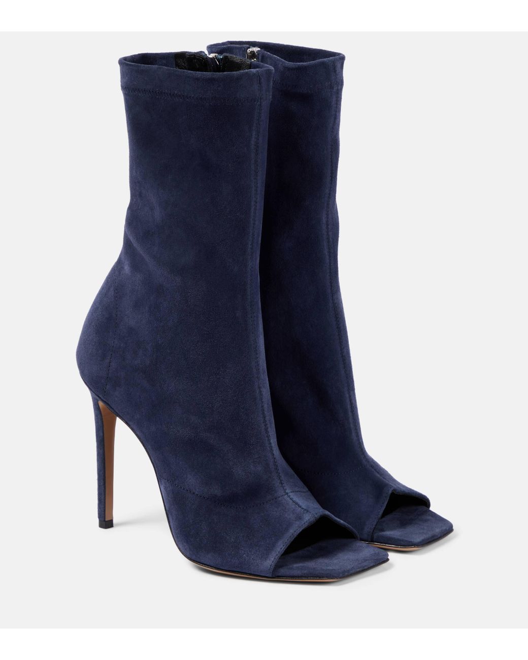 Blue suede booties store ankle boots