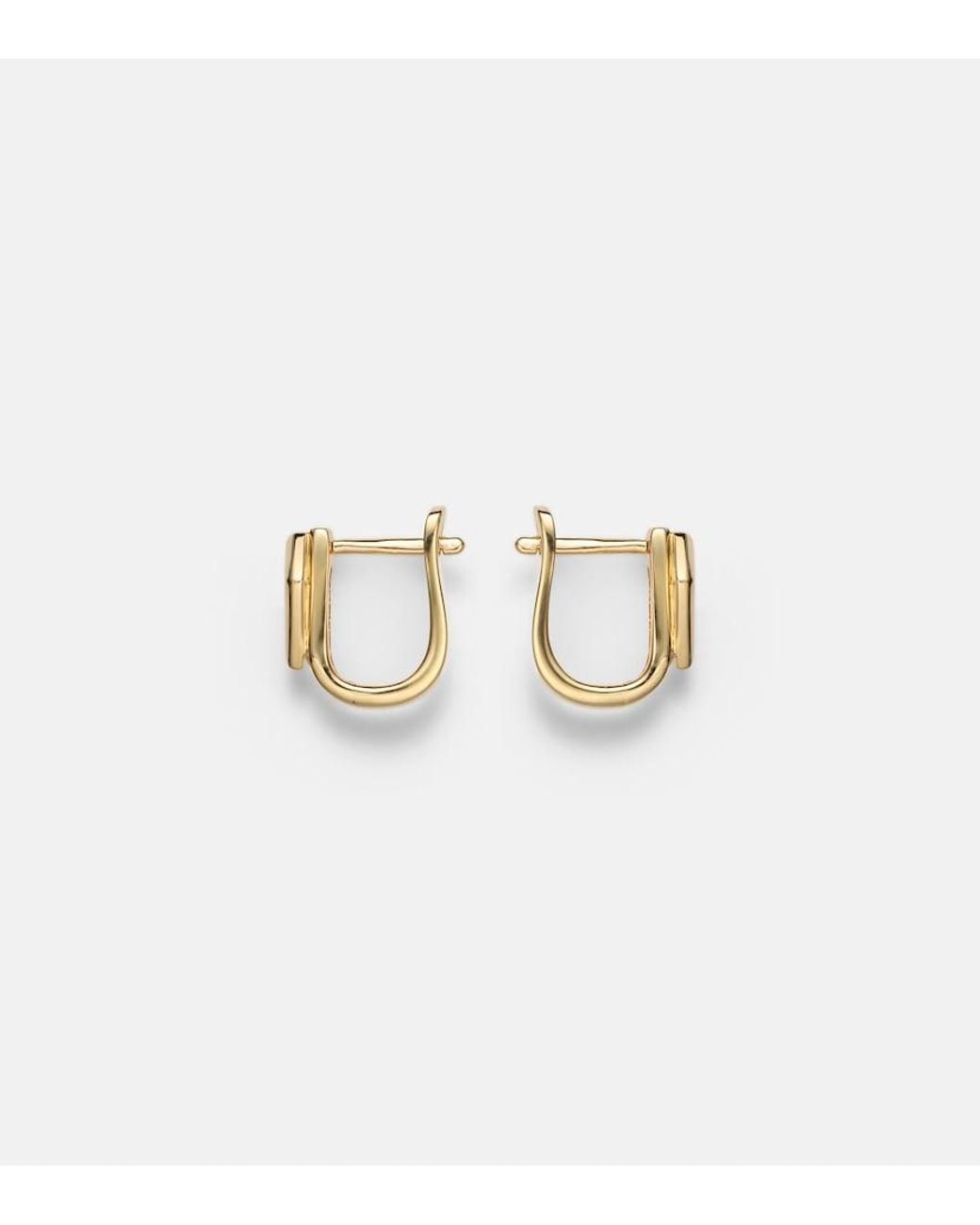 STONE AND STRAND Metallic Knife Edge Kite 14Kt Huggie Earrings With Diamonds