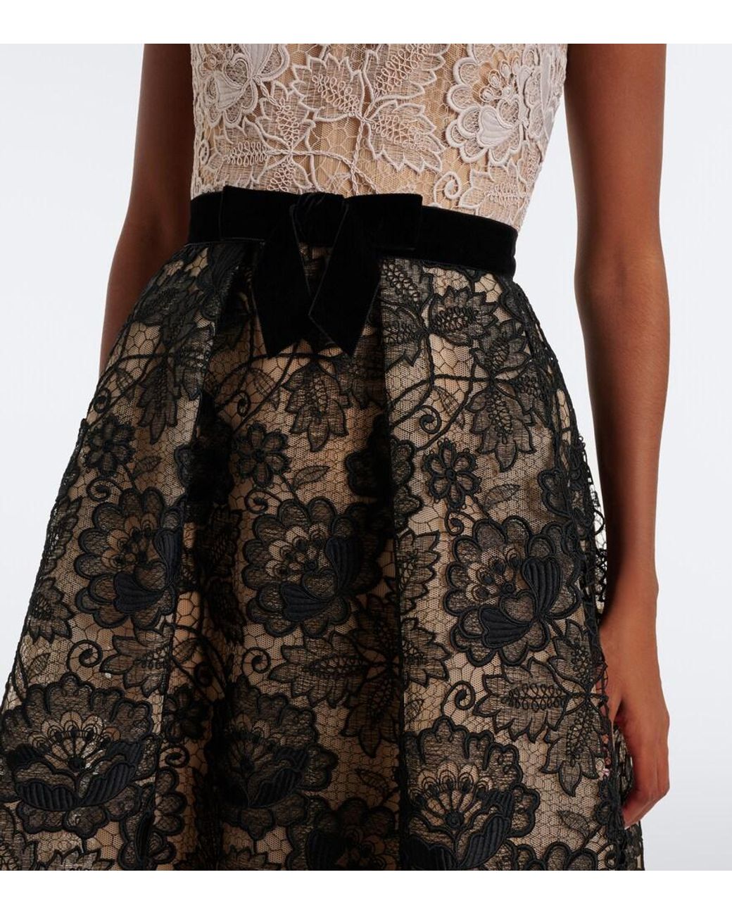 Elie Saab Brown Guipure Lace Cocktail Dress