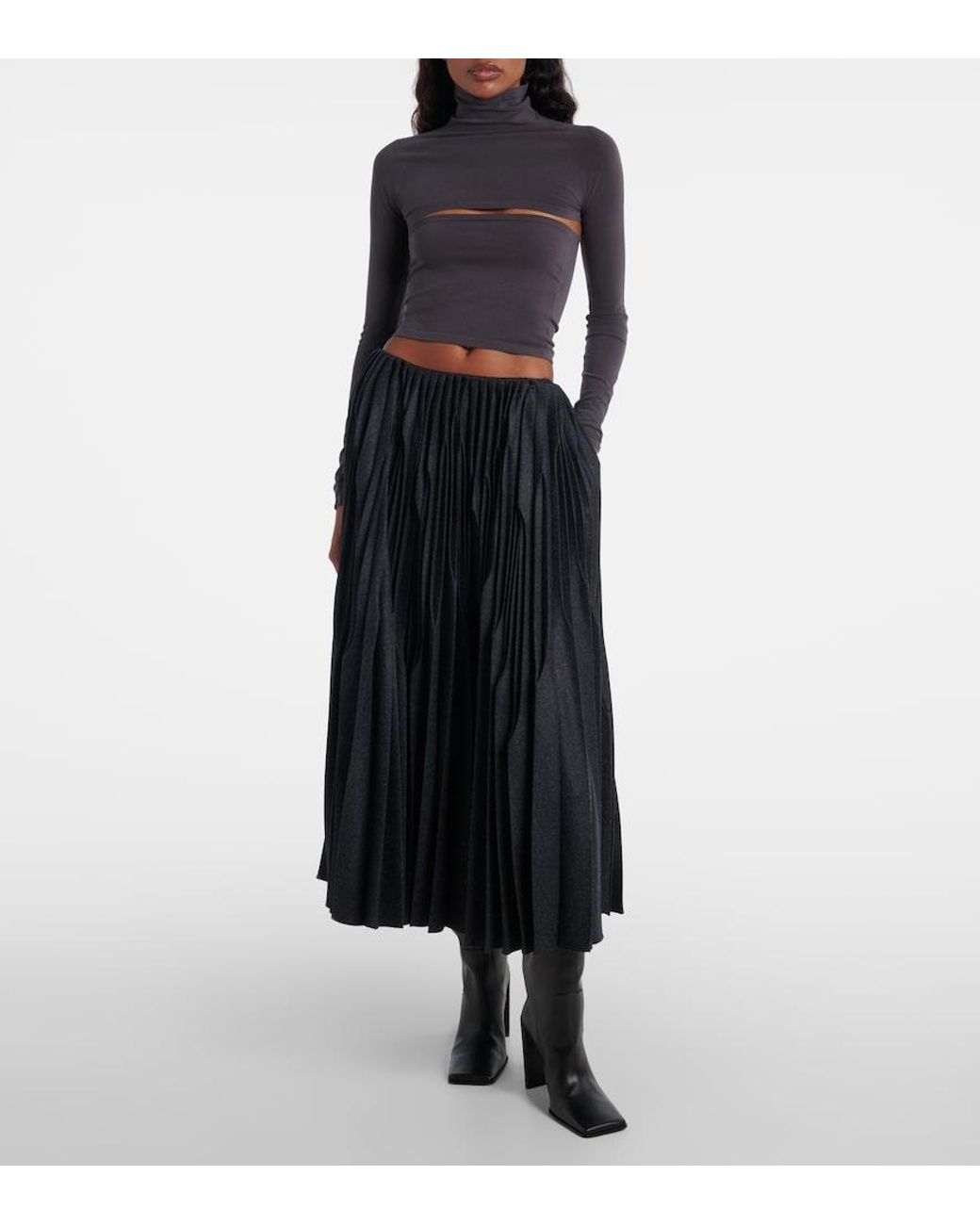 Alaïa Blue Second-Skin Cropped Cutout Top