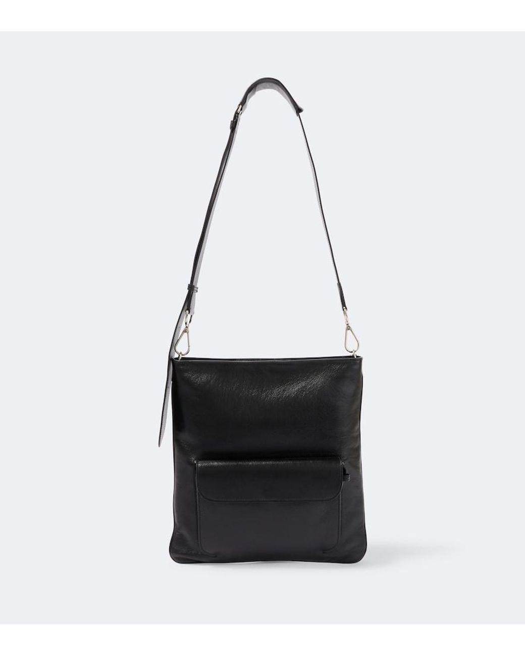 Metier White Slide Leather Messenger Bag for men