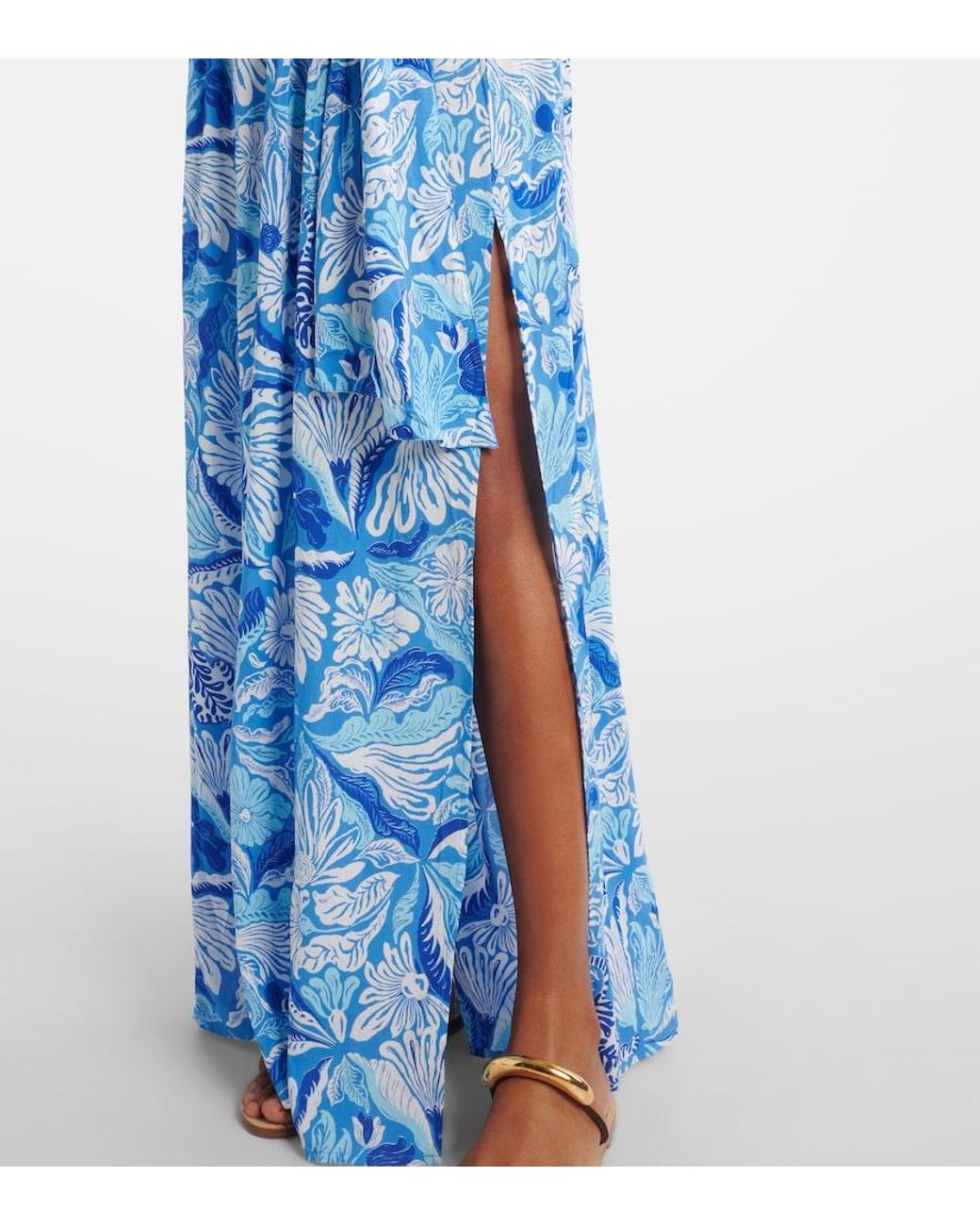 Poupette Blue Bianca Printed Maxi Dress