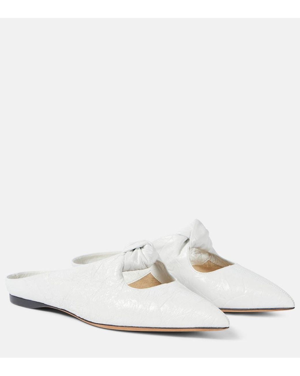 Khaite White Rowan Leather Flats
