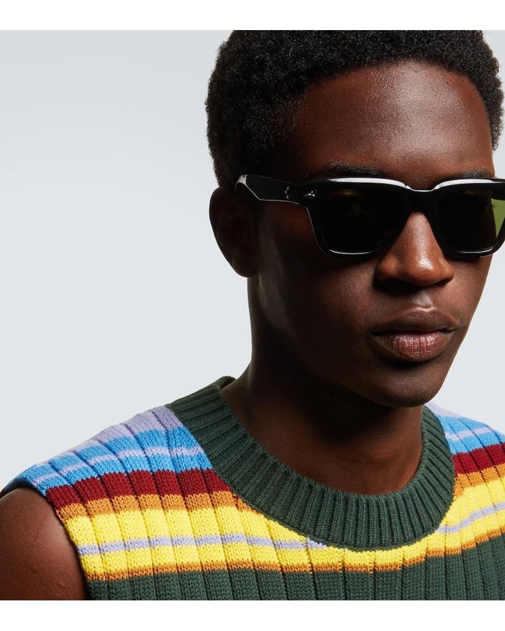 Sestini Eyewear Green Square Sunglasses for men