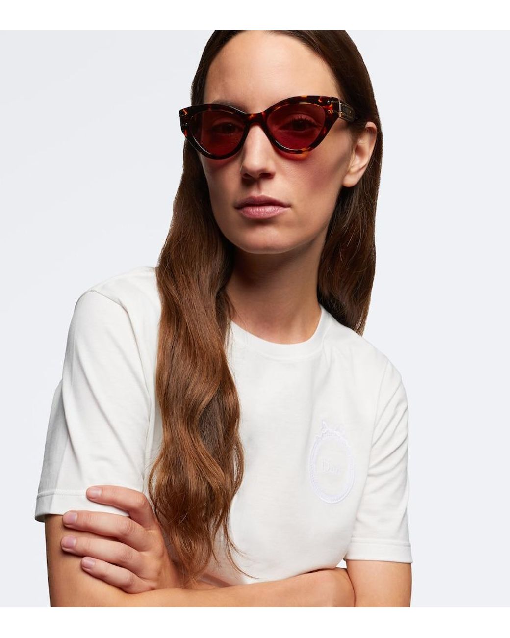 Dior Brown Diorsignature B7I Cat-Eye Sunglasses