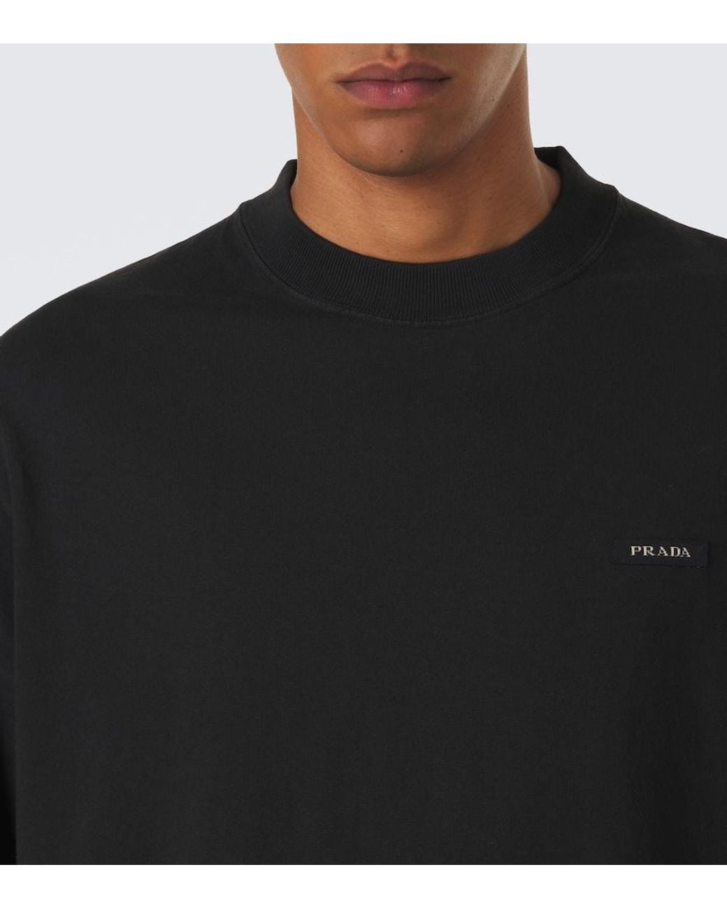 Sudadera De Jersey De Algodon Prada de hombre de color Black