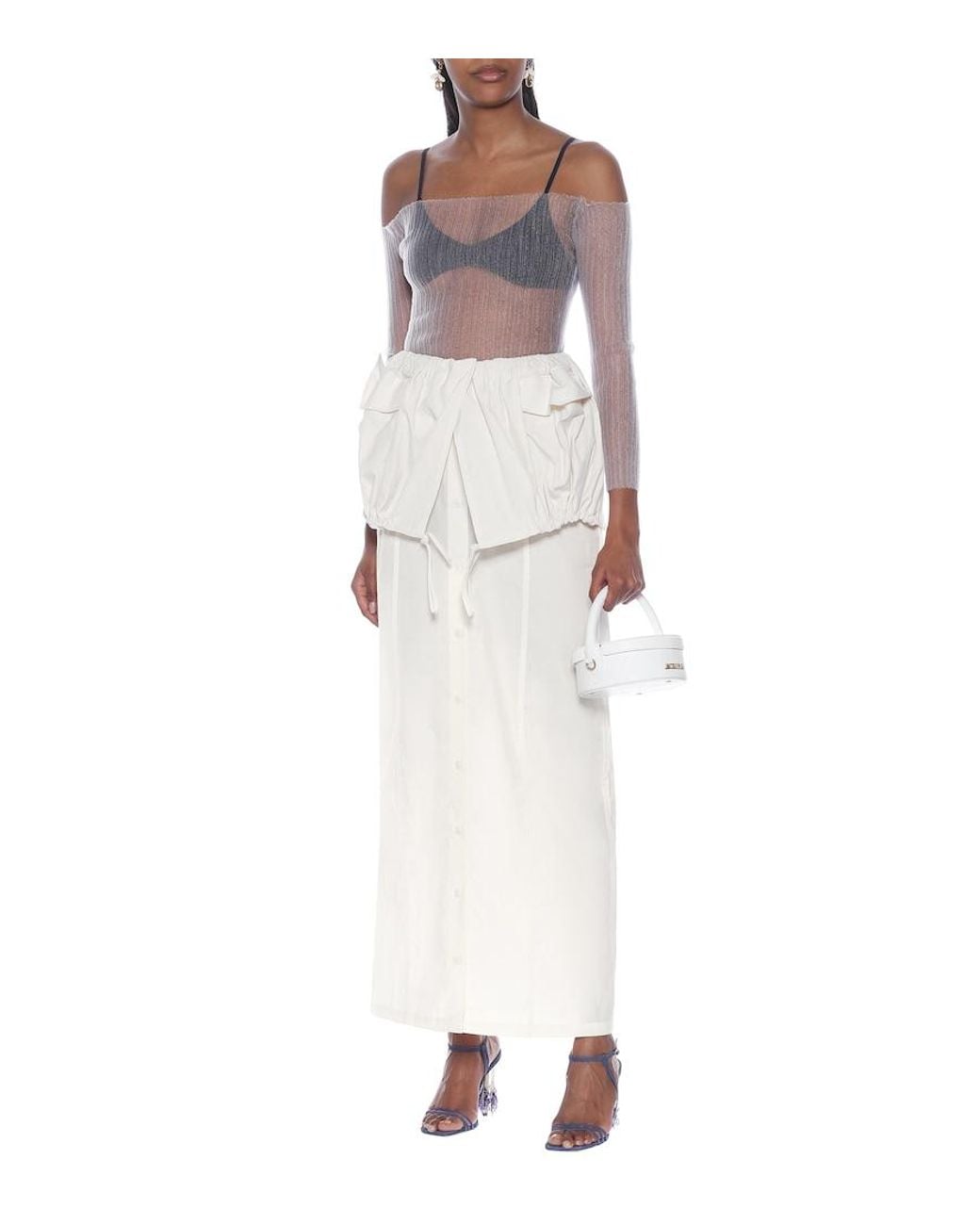 Jacquemus White La Jupe Cueillette Maxi Skirt