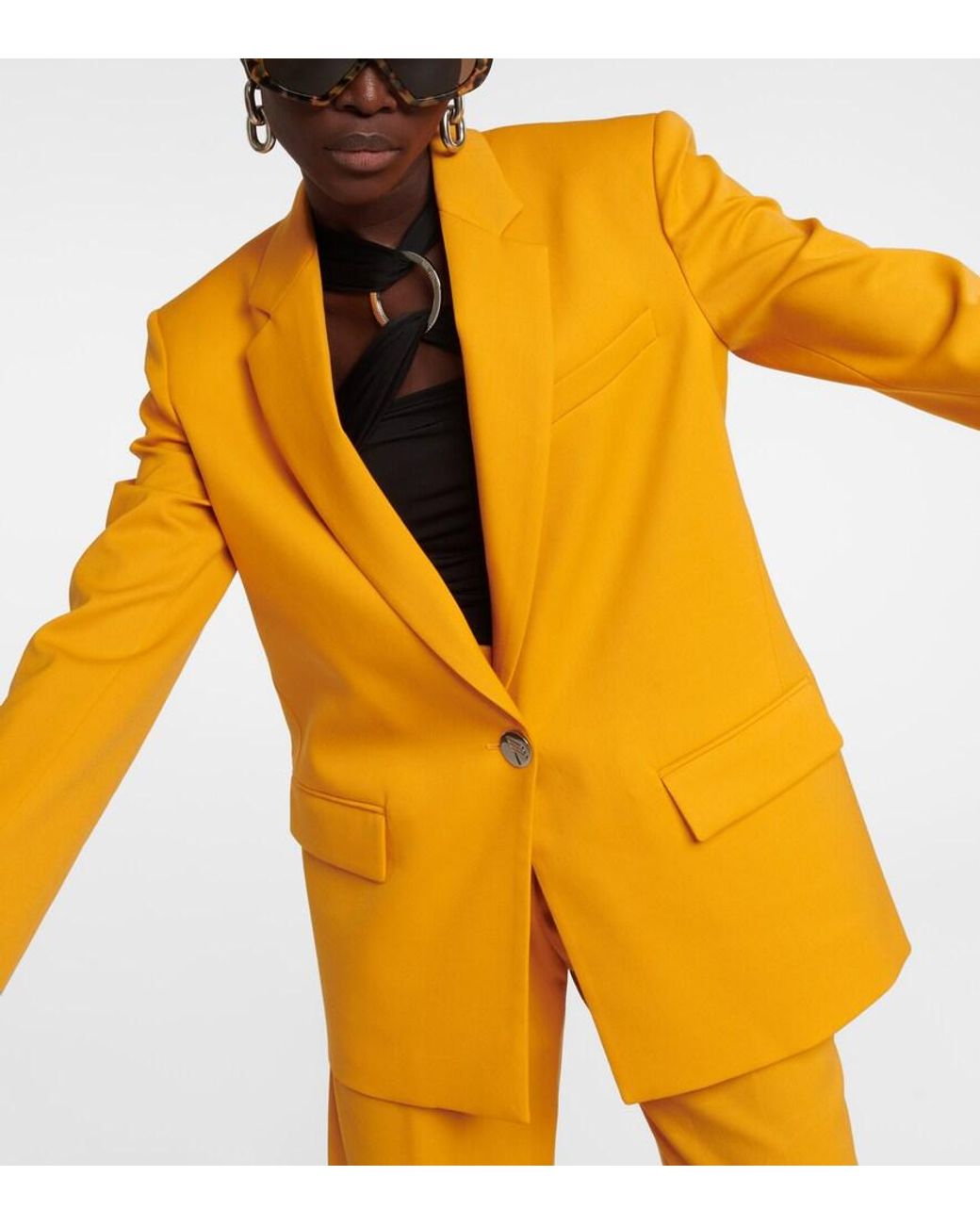 The Attico Orange Bianca Wool-Blend Blazer