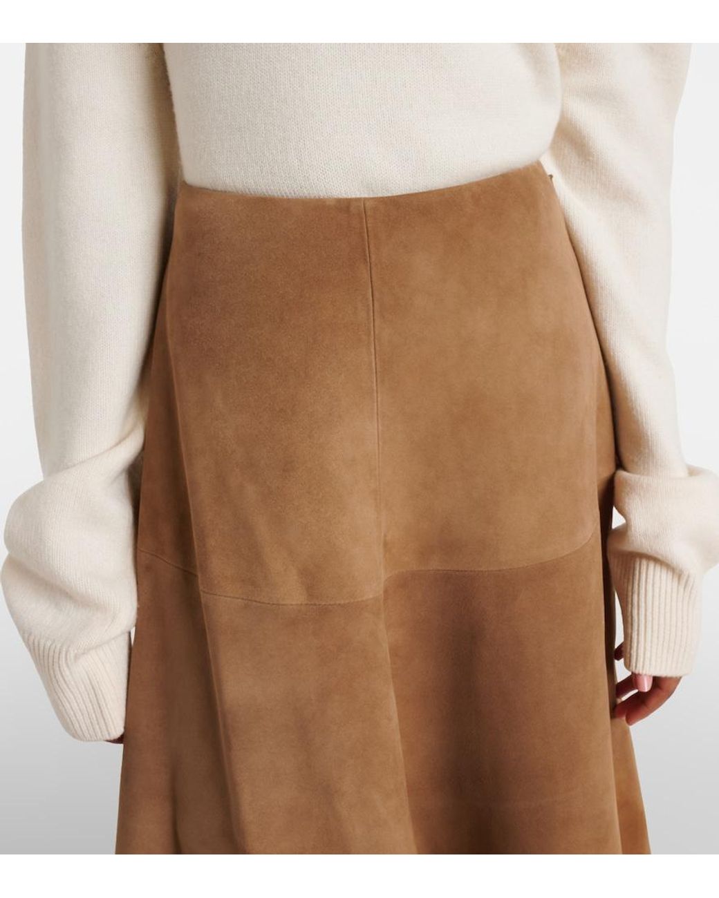 Altuzarra Brown Varda Suede Midi Skirt