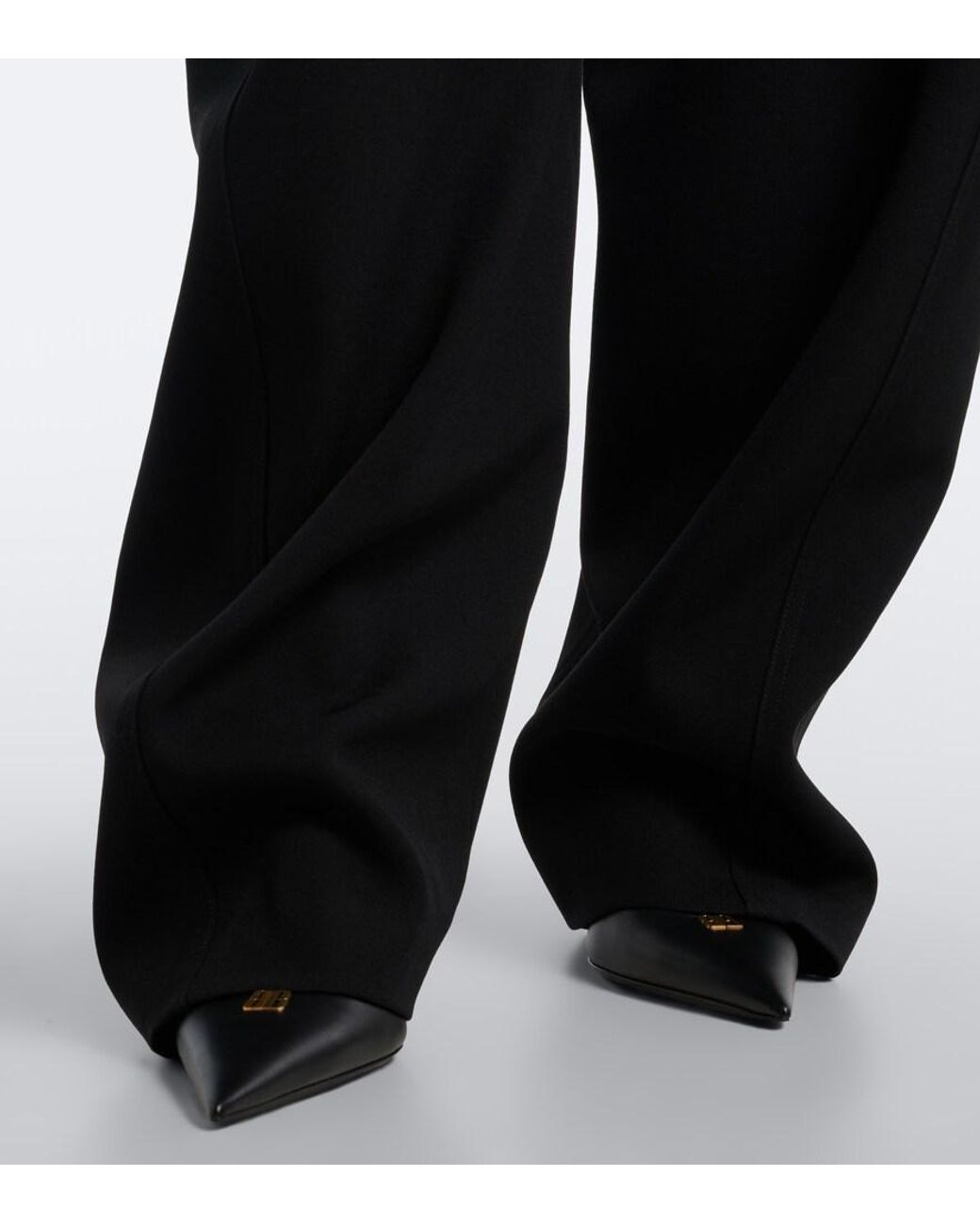 Balenciaga Black Wool Barrel-Leg Pants