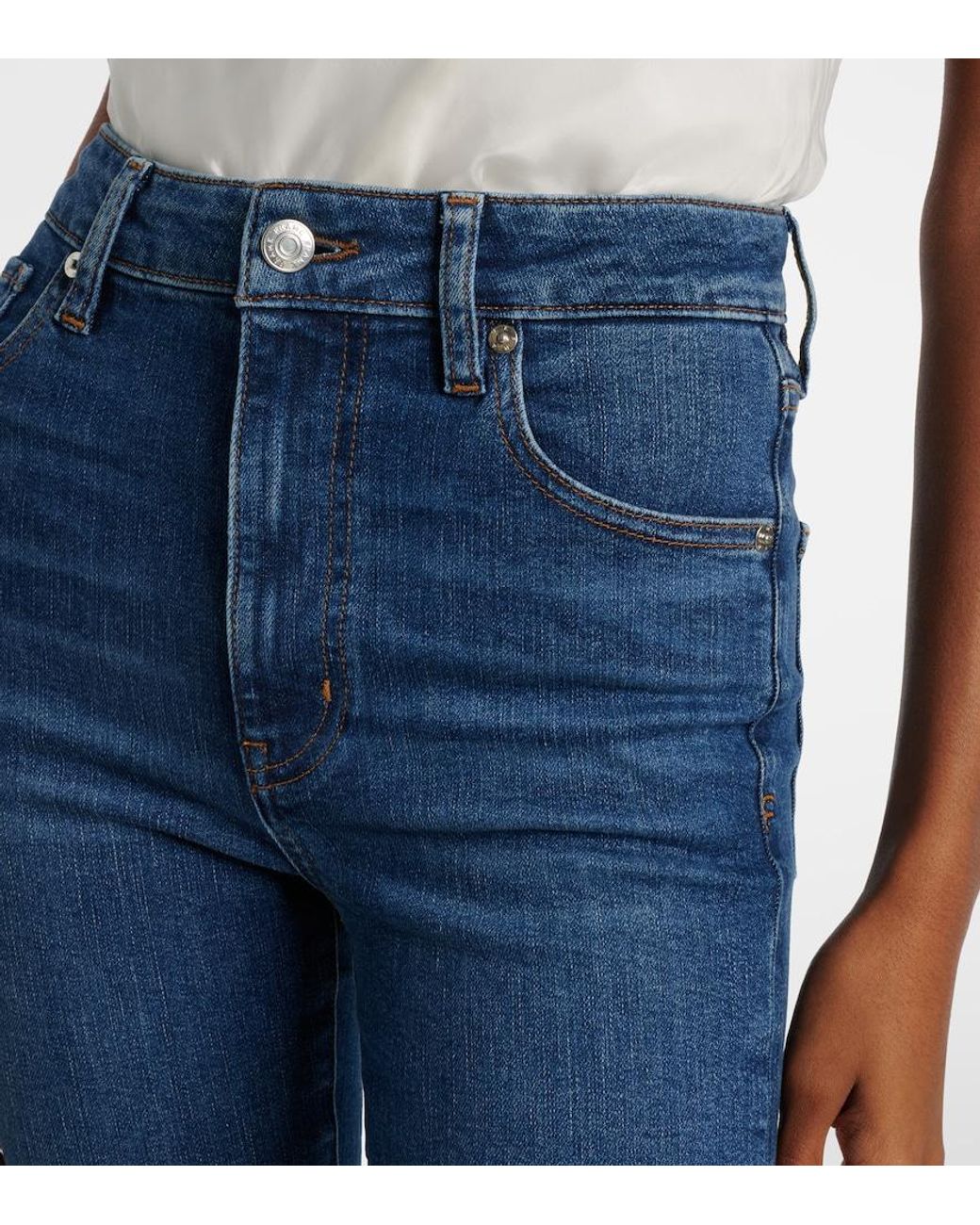 FRAME Blue Reboot High-Rise Flared Jeans