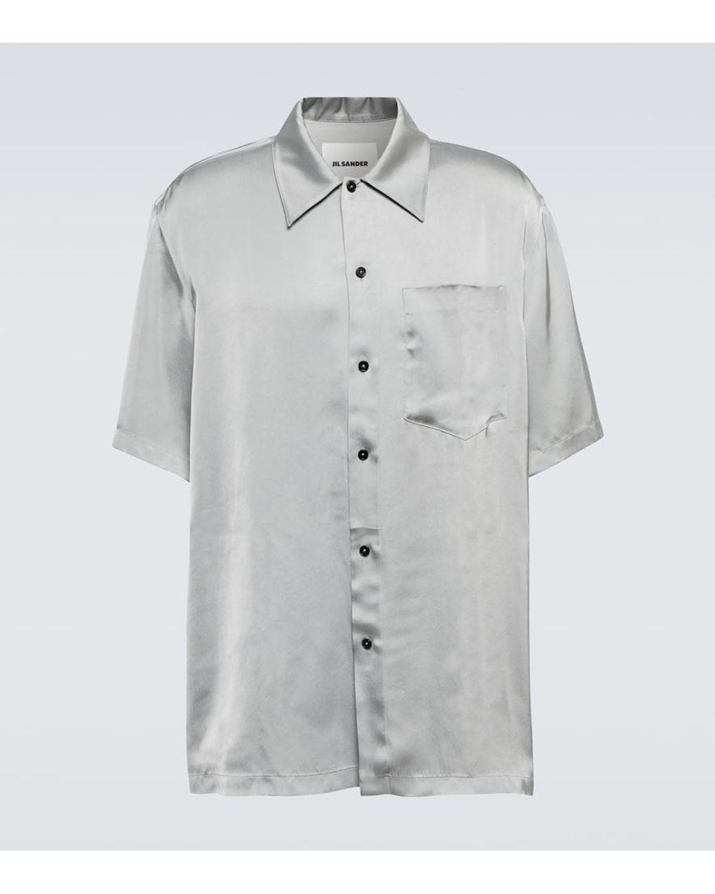 Jil Sander White Shirt 36 Satin Bowling Shirt for men