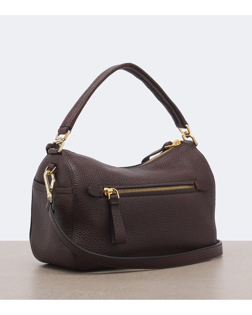 Prada Brown Small Leather Top-Handle Bag
