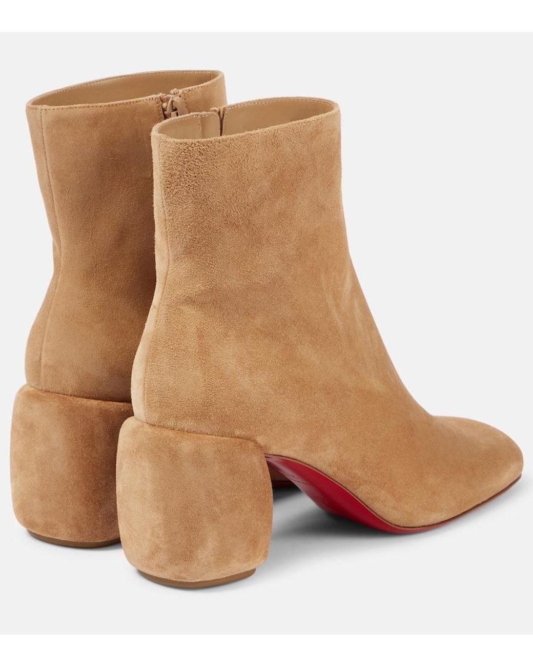 Christian Louboutin Natural Minny Booty 70 Suede Ankle Boots
