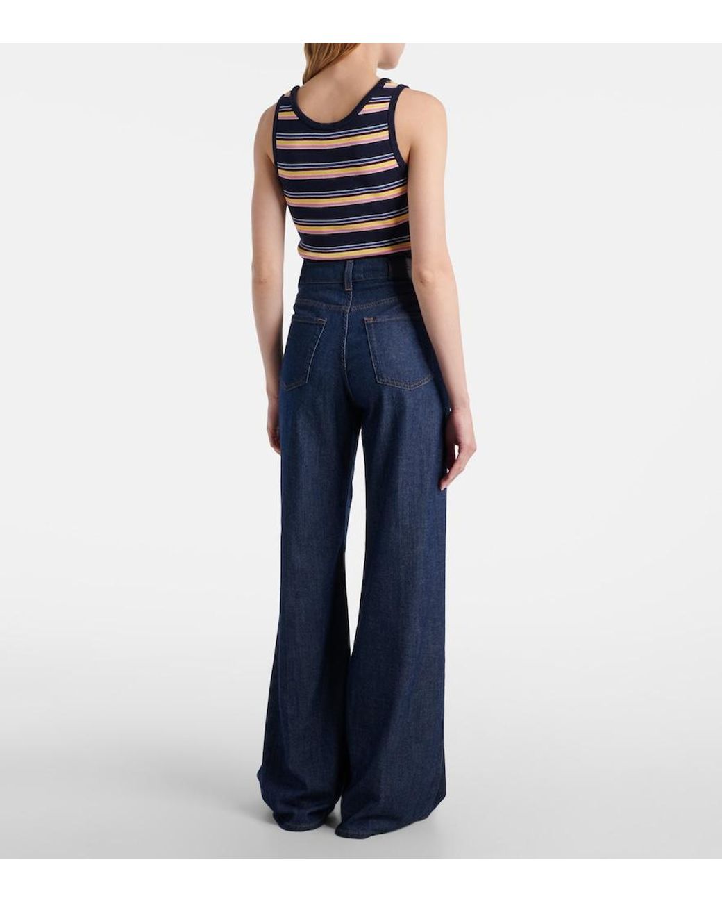 7 For All Mankind Blue Lotta Wide-Leg Jeans