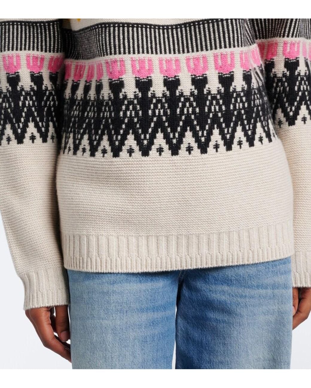 Chloé Multicolor Jacquard Wool And Cashmere Sweater
