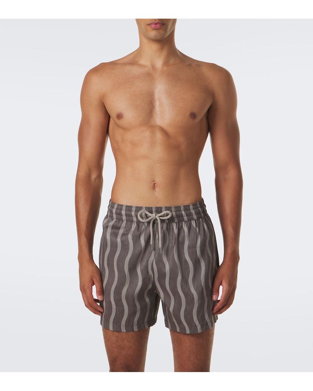 Frescobol Carioca Gray Rio Printed Swim Trunks for men