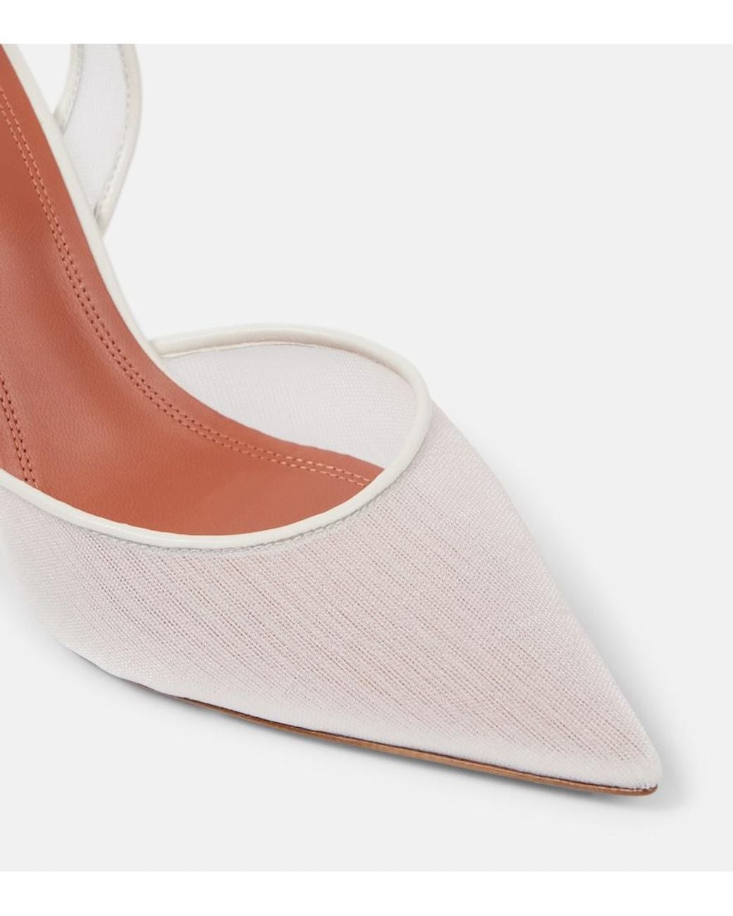 AMINA MUADDI Pink Holli Mesh Slingback Pumps