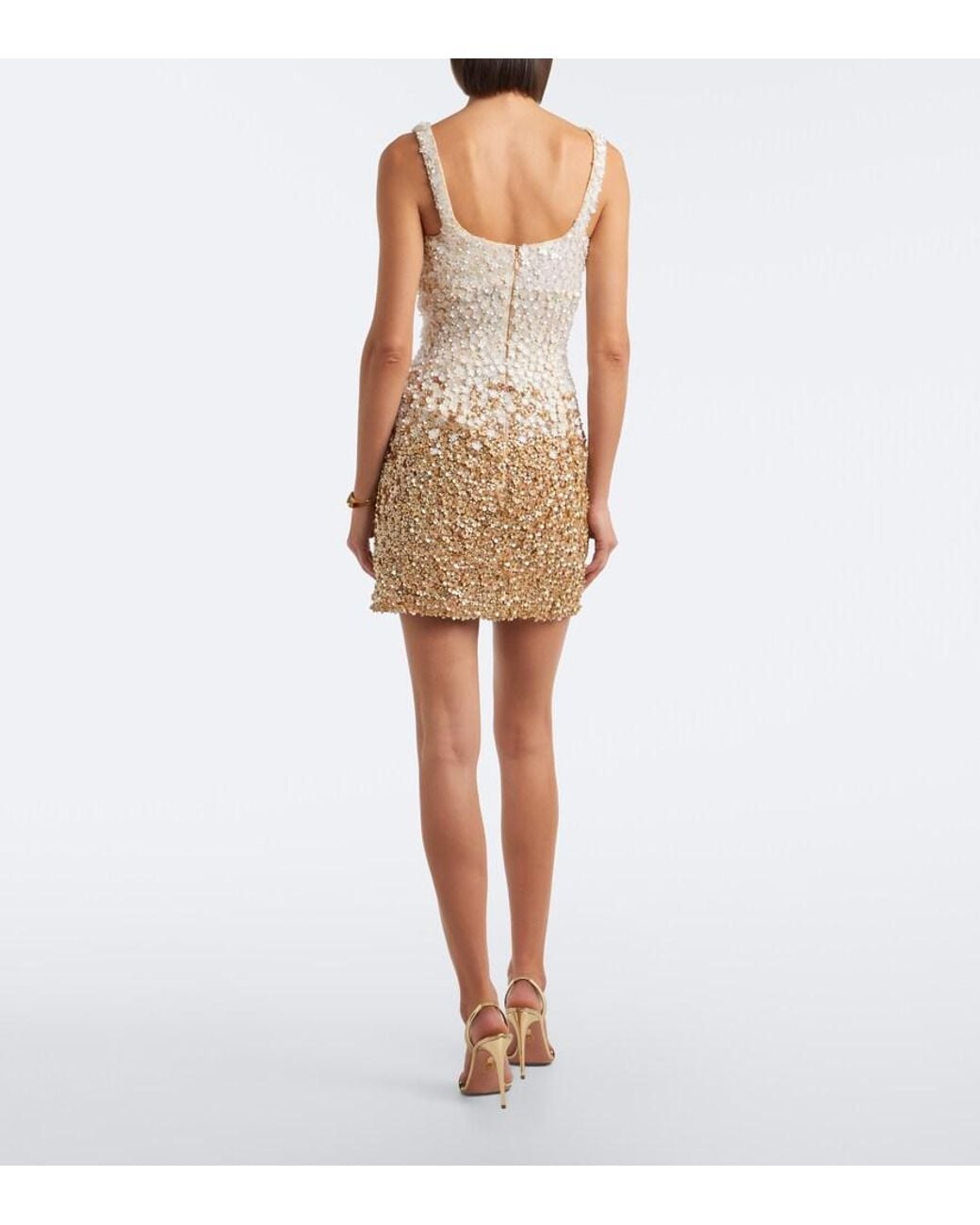 La Fuori Natural Embellished Floral Silk Minidress