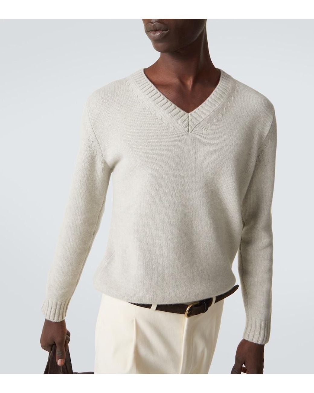 Saman Amel Pullover Kay Aus Kaschmir in White für Herren