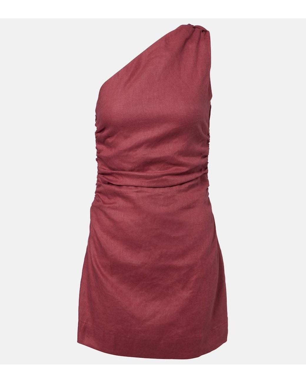 Faithfull The Brand Red Marga Linen Minidress