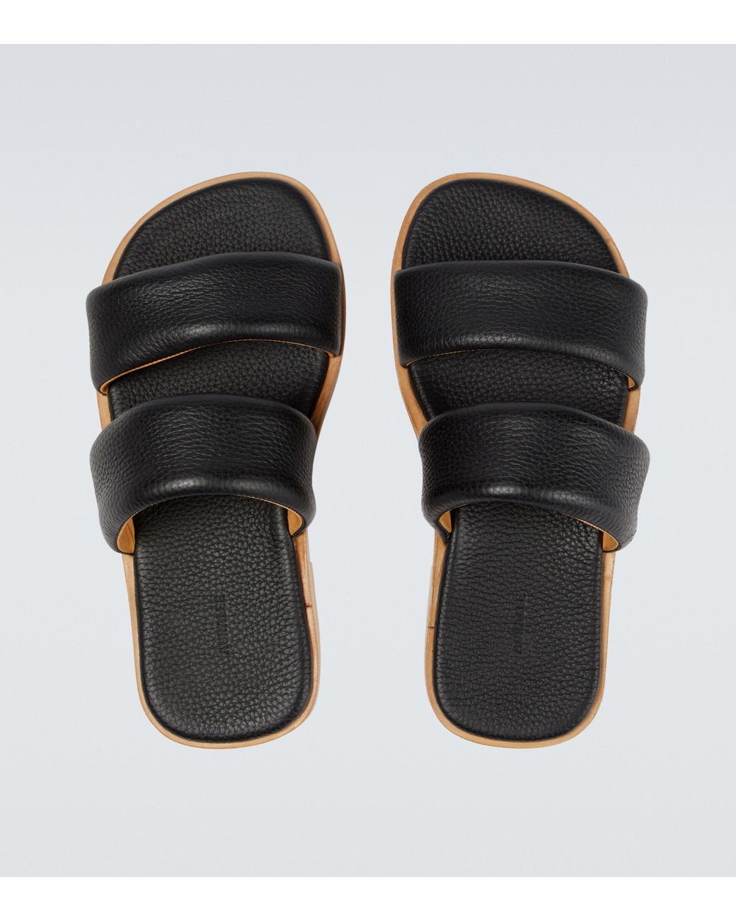 AURALEE Leather Sandals in Black for Men | Lyst